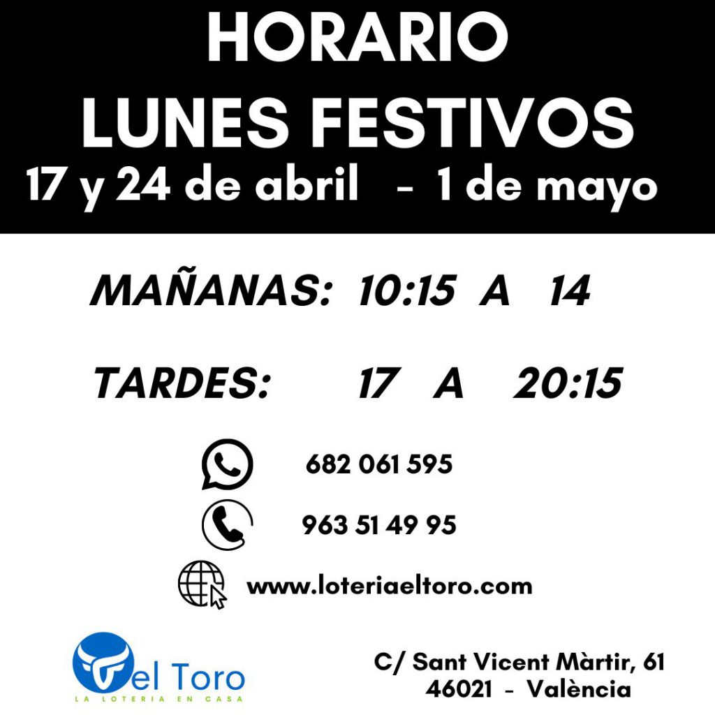 horario apertura lunes festivos